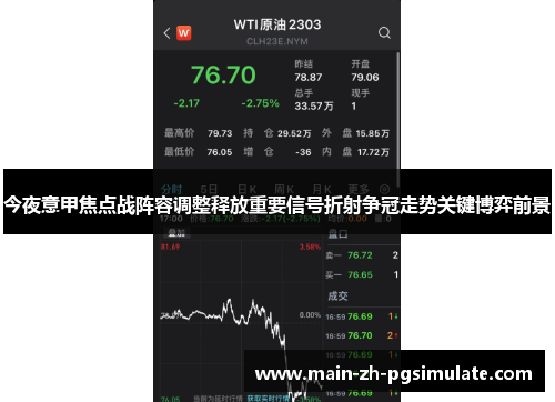 今夜意甲焦点战阵容调整释放重要信号折射争冠走势关键博弈前景 今夜意甲焦点战阵容调整释放重要信号折射争冠走势关键博弈前景